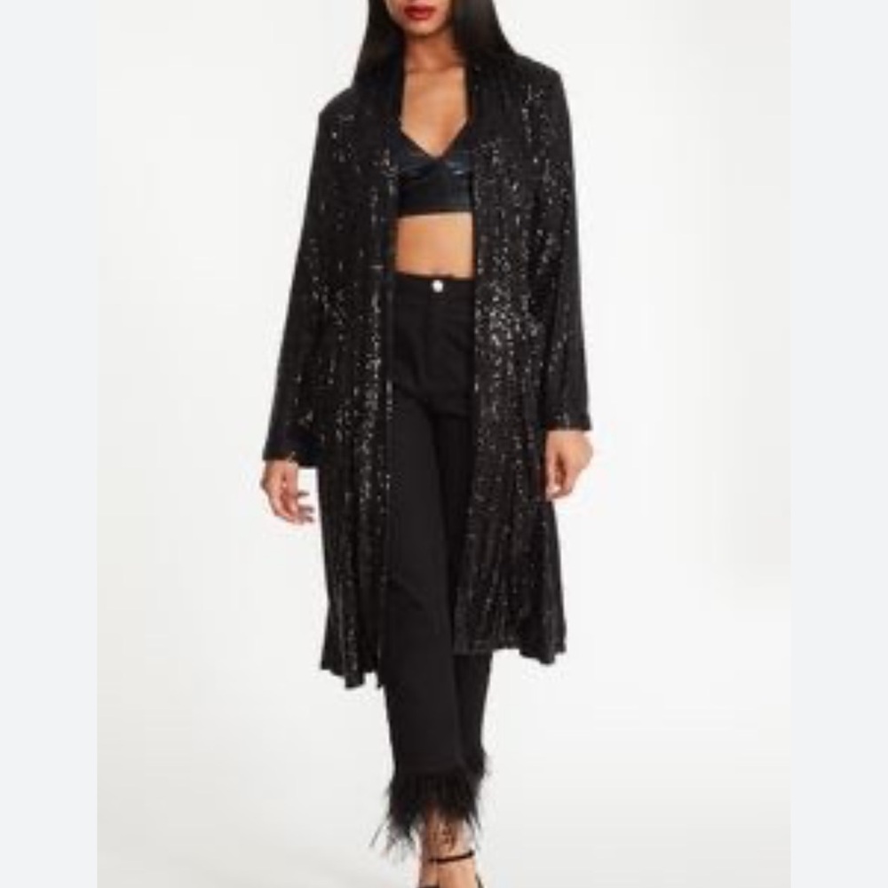 Steve Madden black sequin duster
